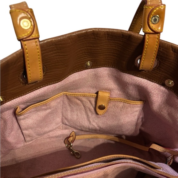 Dooney and Bourke Leather Tote Bag Brown Waves - Picture 8 of 12